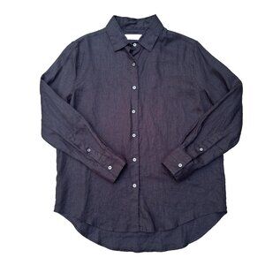 Assembly Label Linen Shirt Womens 6 Black Heritage Timeless Capsule